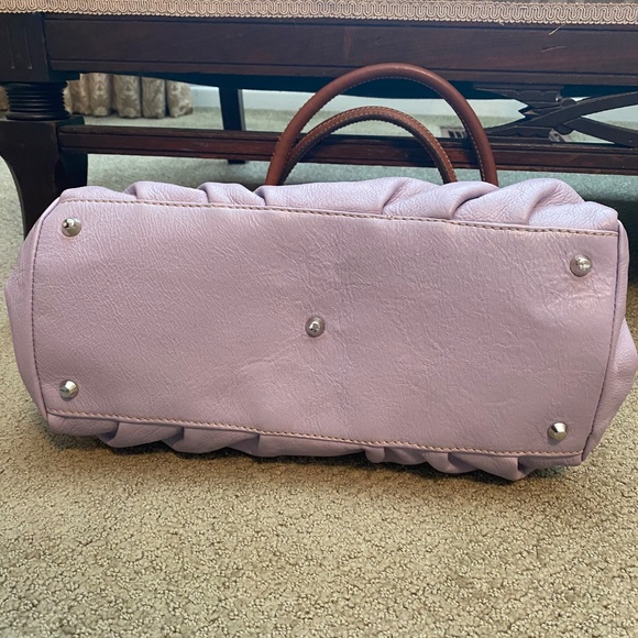 Genuine Two Tone Leather Satchel Made In Italy - Picture 6 of 8